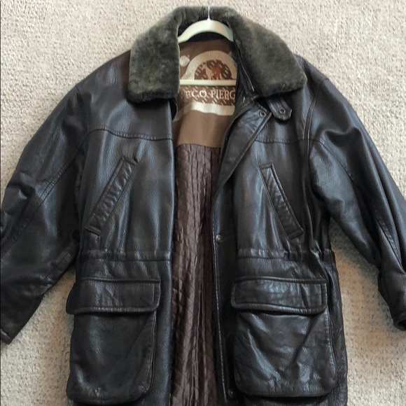 Jackets & Coats | Marco Pierguidi Brown Leather Jacket | Poshmark